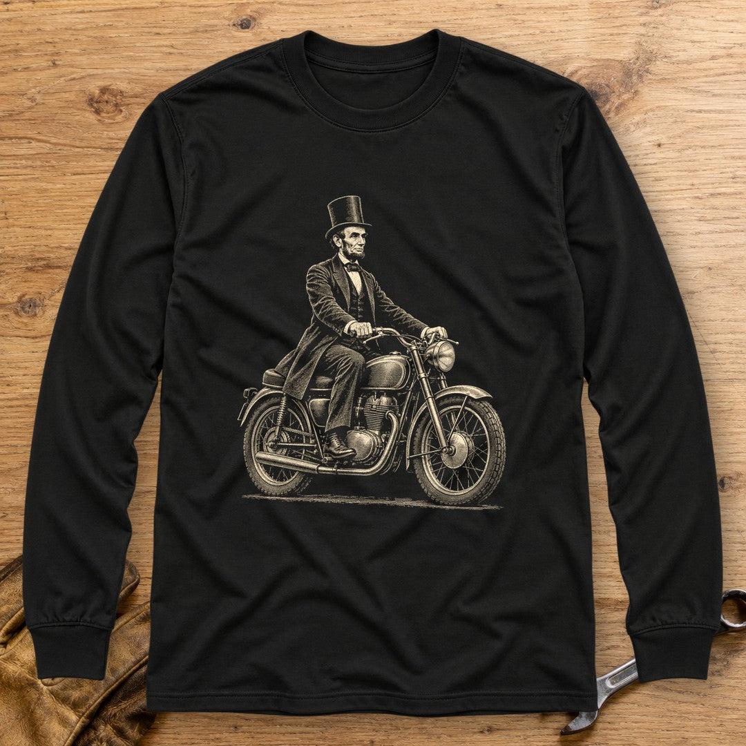 Abraham Lincoln Honest Ride Long Sleeve T-Shirt - Black - bench