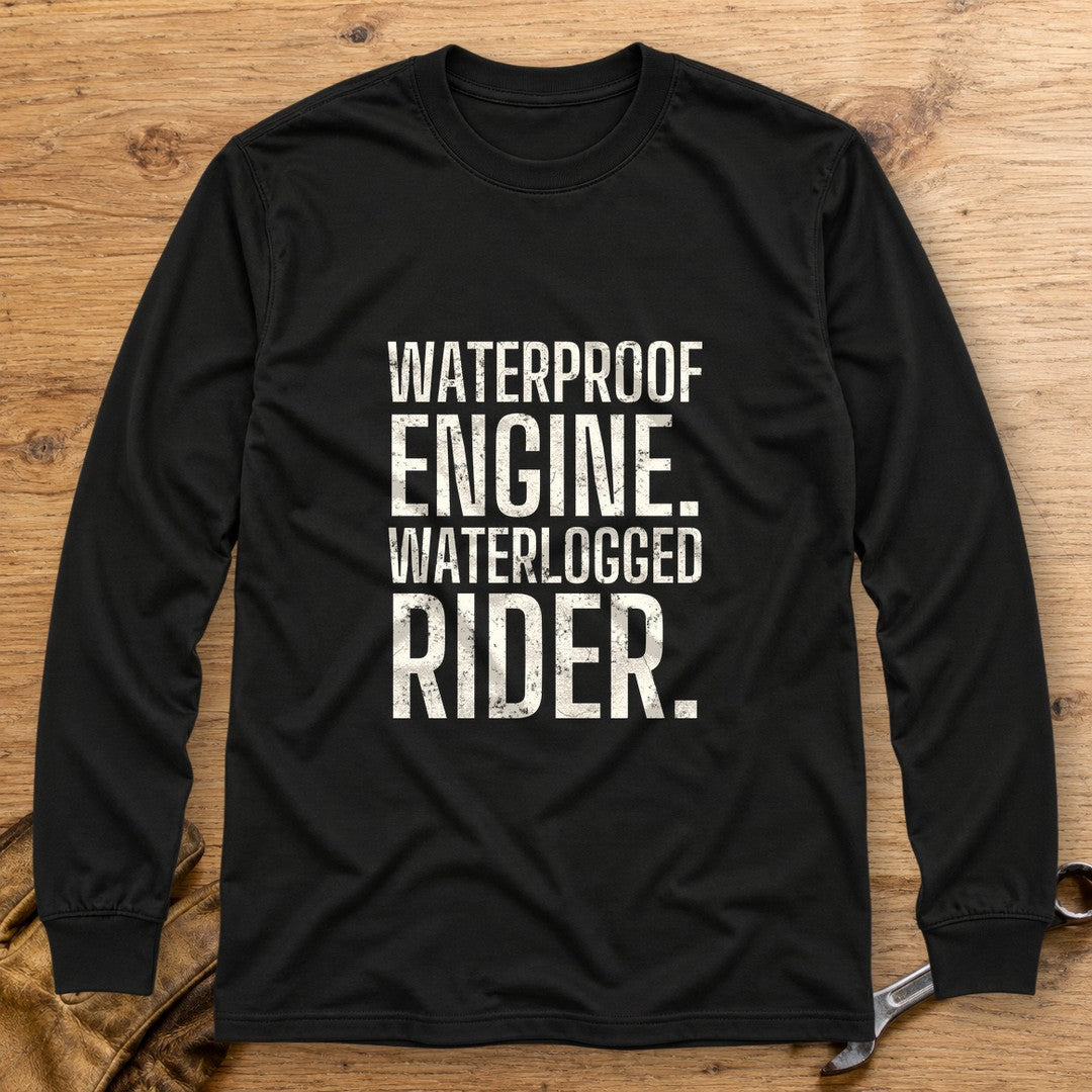 Waterlogged Rider Long Sleeve T-Shirt - Black - bench