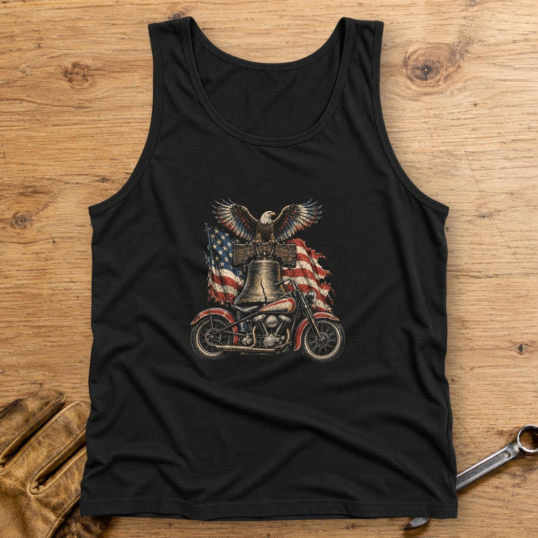 Liberty Bell Ride Tank Top - Black - bench