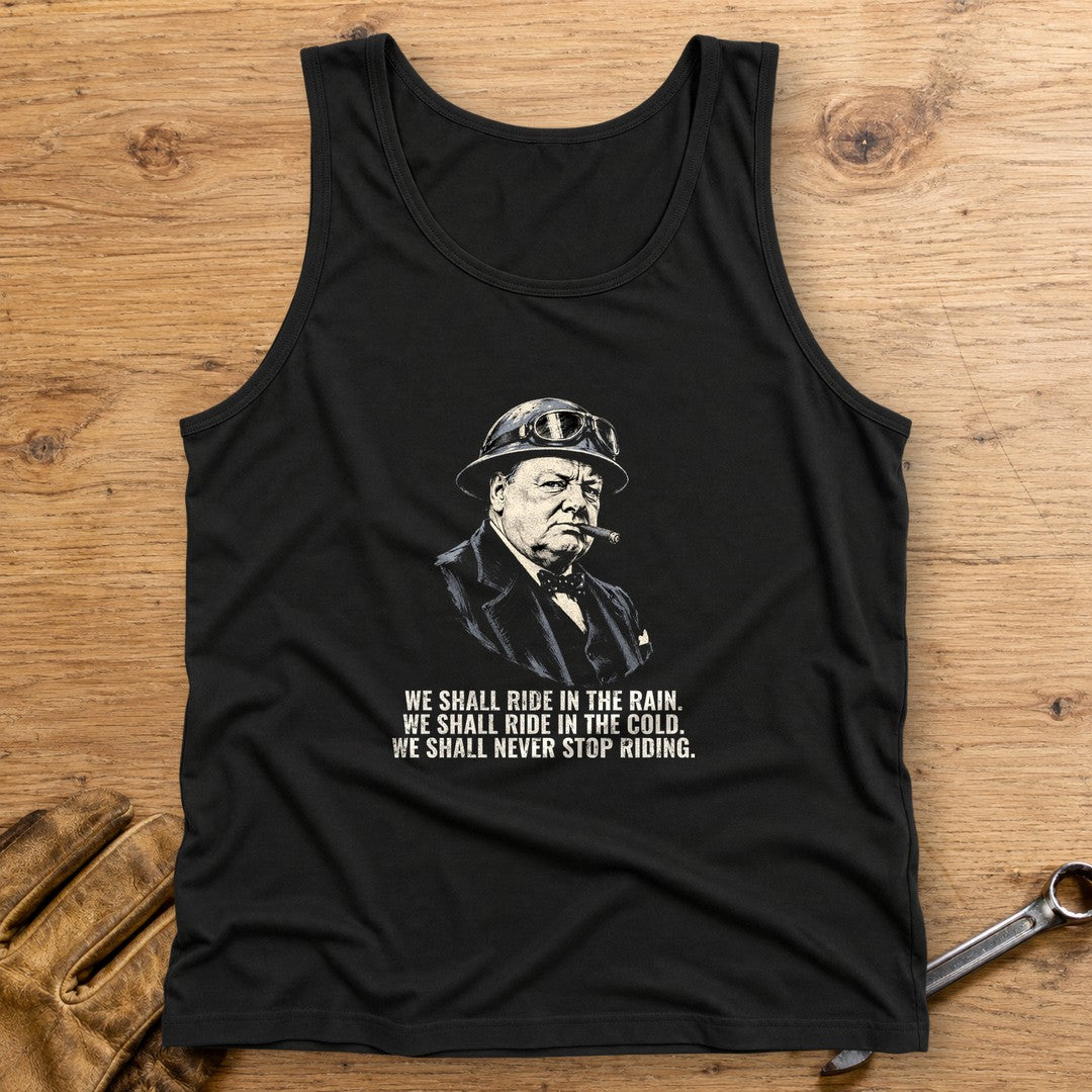 Winston Churchill We Shall Ride Tank Top - Black - bench