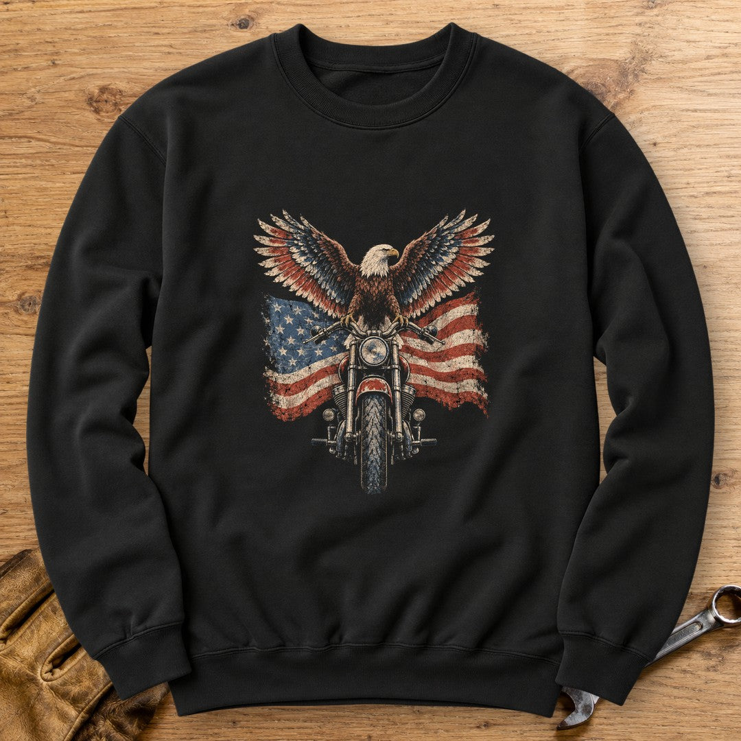 Eagle on the Handlebars Crewneck Sweatshirt - Black - bench