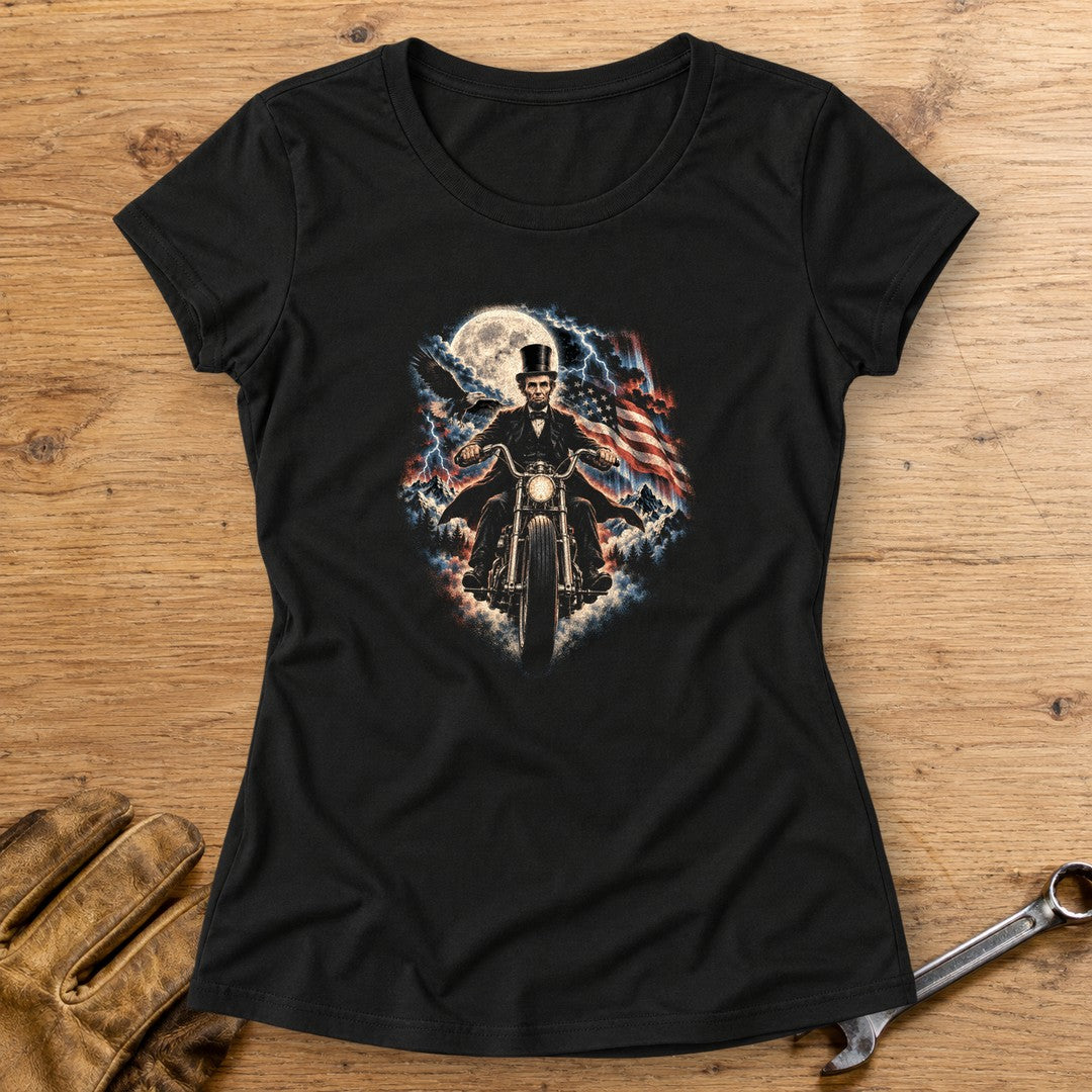Abraham Lincoln Moonlight Ride Women's T-Shirt - Black - bench
