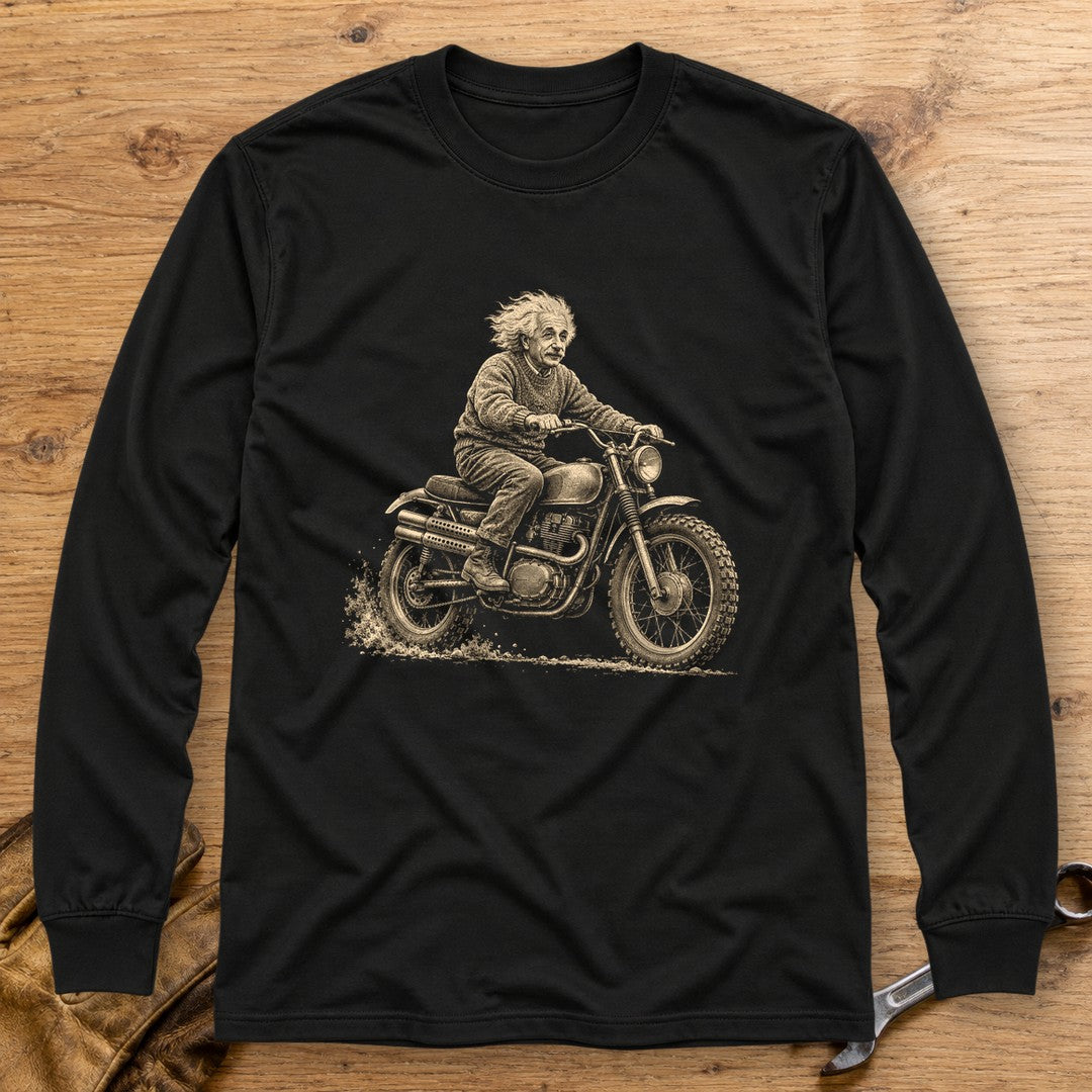 Albert Einstein Scrambler Long Sleeve T-Shirt - Black - bench