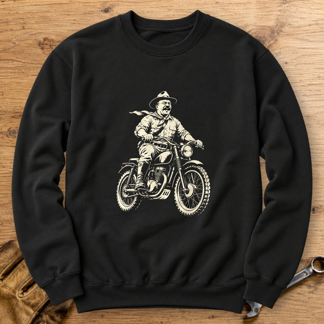 Theodore Roosevelt Laughing Scrambler Crewneck Sweatshirt - Black - bench