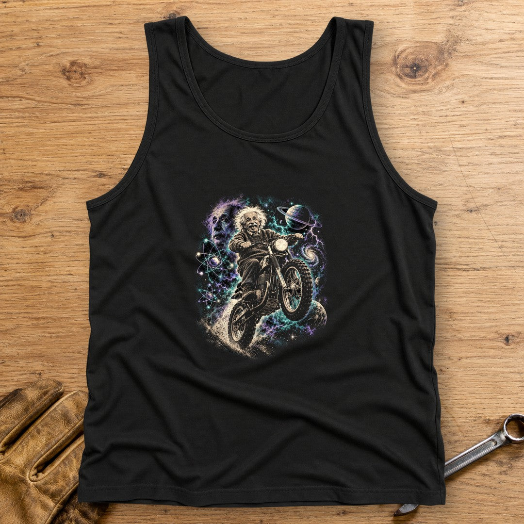 Albert Einstein Space Scrambler Tank Top - Black - bench