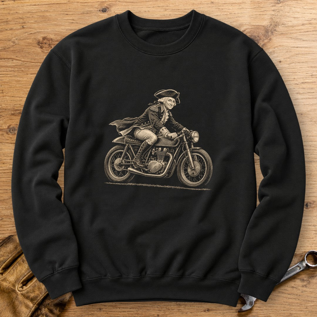 George Washington Cafe Racer Crewneck Sweatshirt - Black - bench