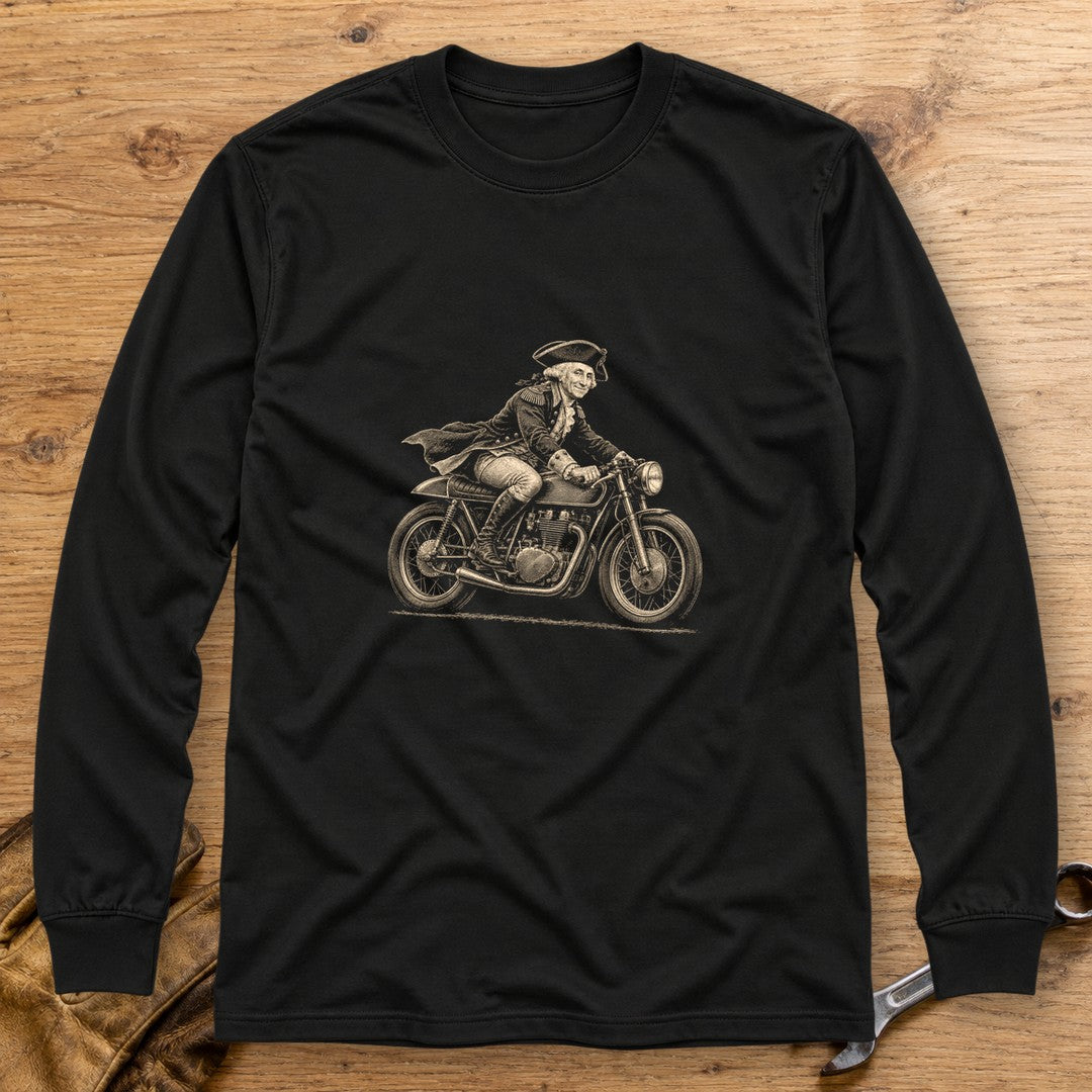 George Washington Cafe Racer Long Sleeve T-Shirt - Black - bench