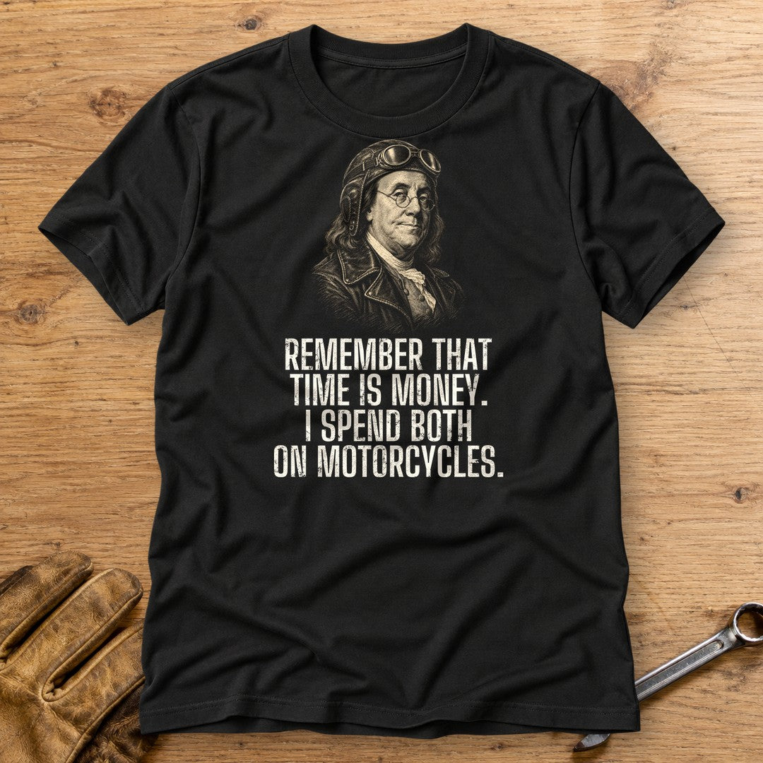 Benjamin Franklin Time Is Money T-Shirt - Black - bench