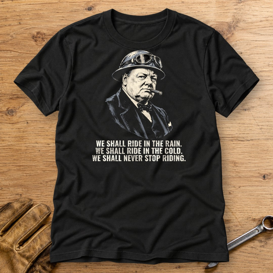 Winston Churchill We Shall Ride T-Shirt - Black - bench
