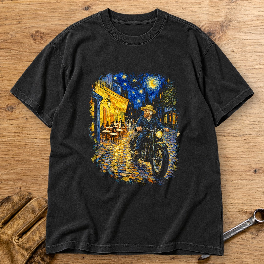 Vincent van Gogh Night Cafe Premium T-Shirt - Black - bench
