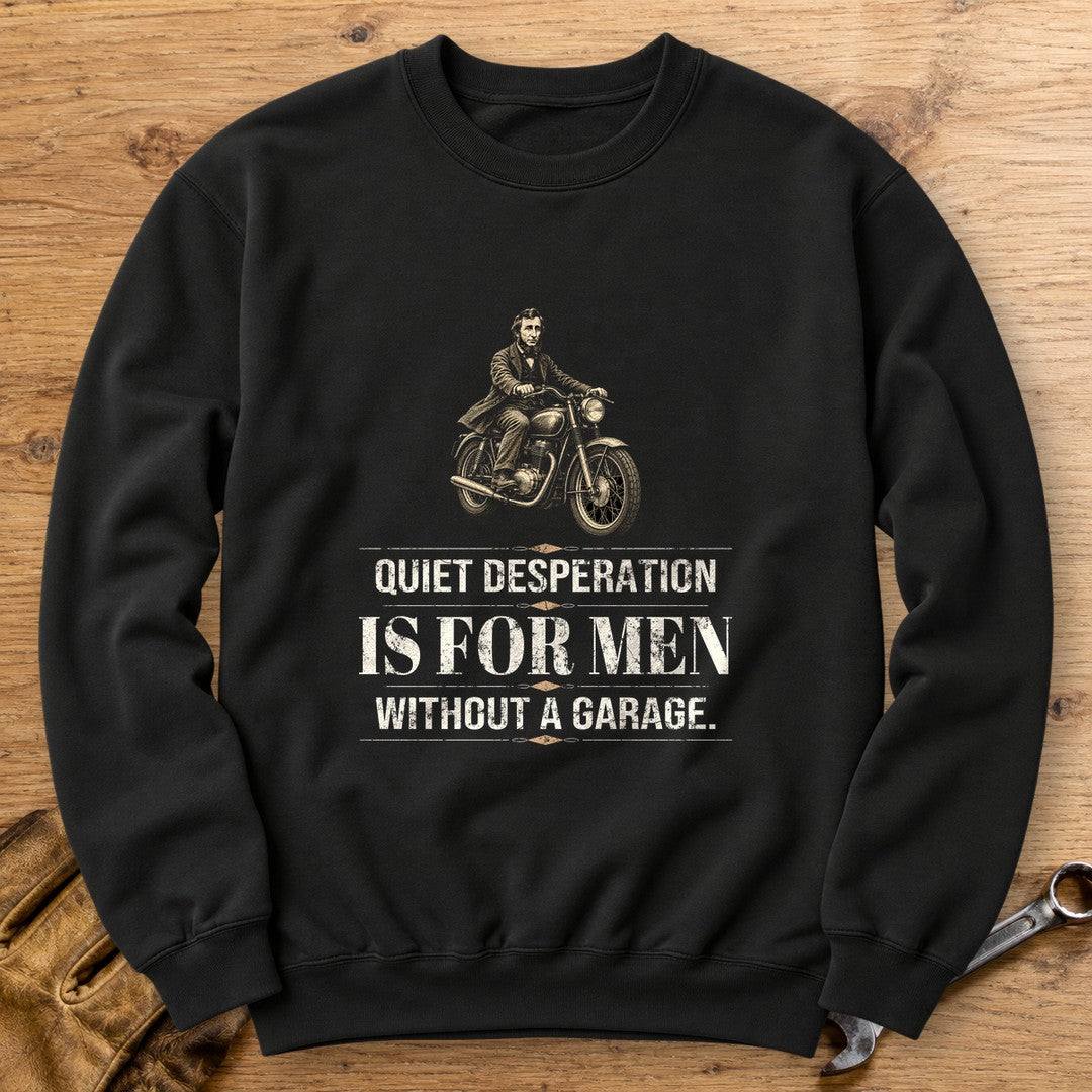 Henry David Thoreau Quiet Desperation Crewneck Sweatshirt - Black - bench