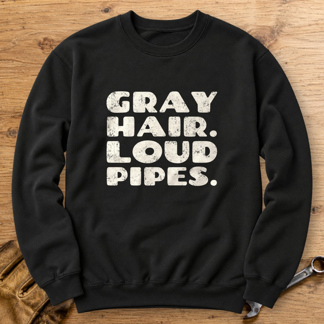 Gray Hair Loud Pipes Crewneck Sweatshirt - Black - bench