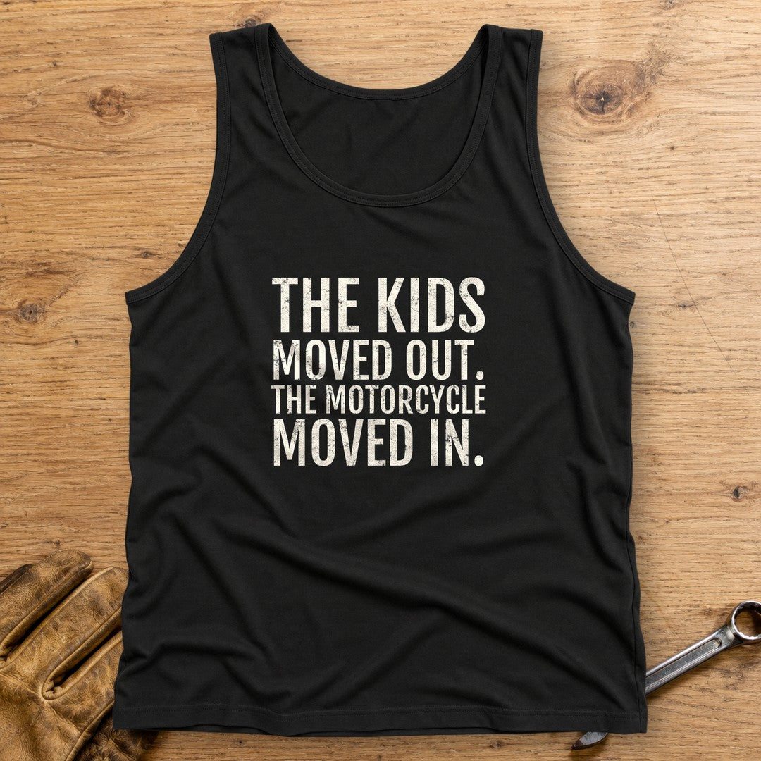 Kids Moved Out Tank Top - Black - bench