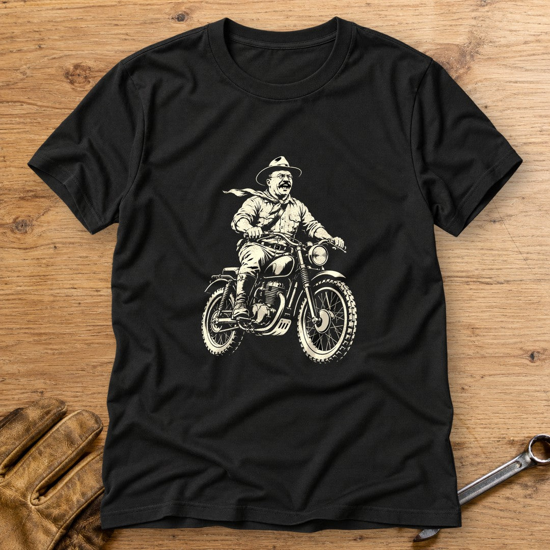 Theodore Roosevelt Laughing Scrambler T-Shirt - Black - bench