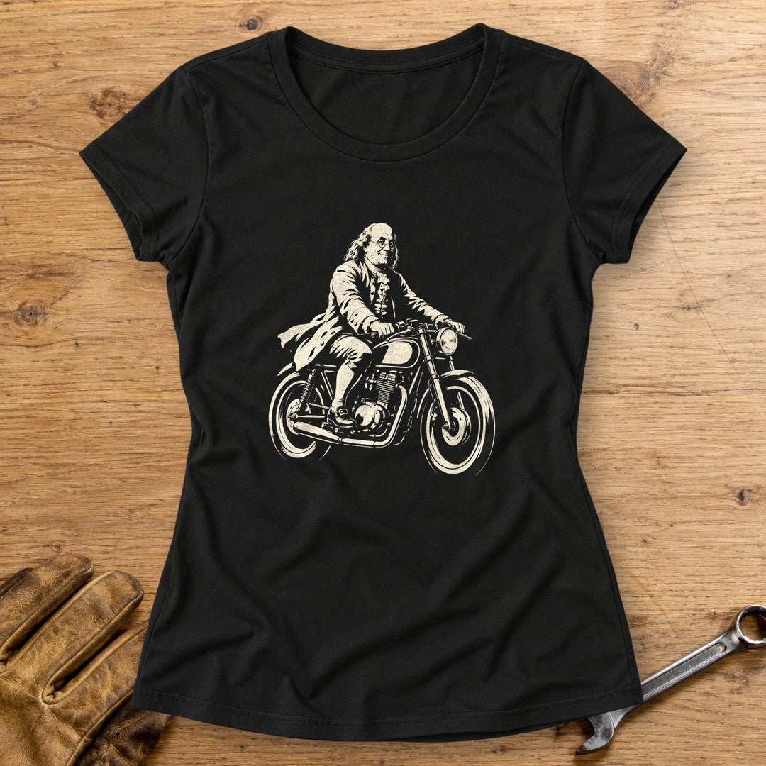 Benjamin Franklin Cafe Racer Women's T-Shirt - Black - bench
