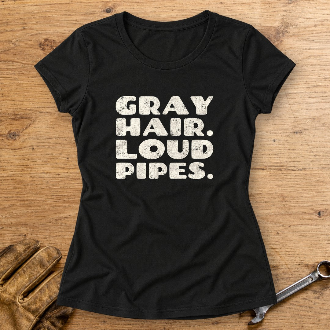 Gray Hair Loud Pipes Women's T-Shirt - Black - bench