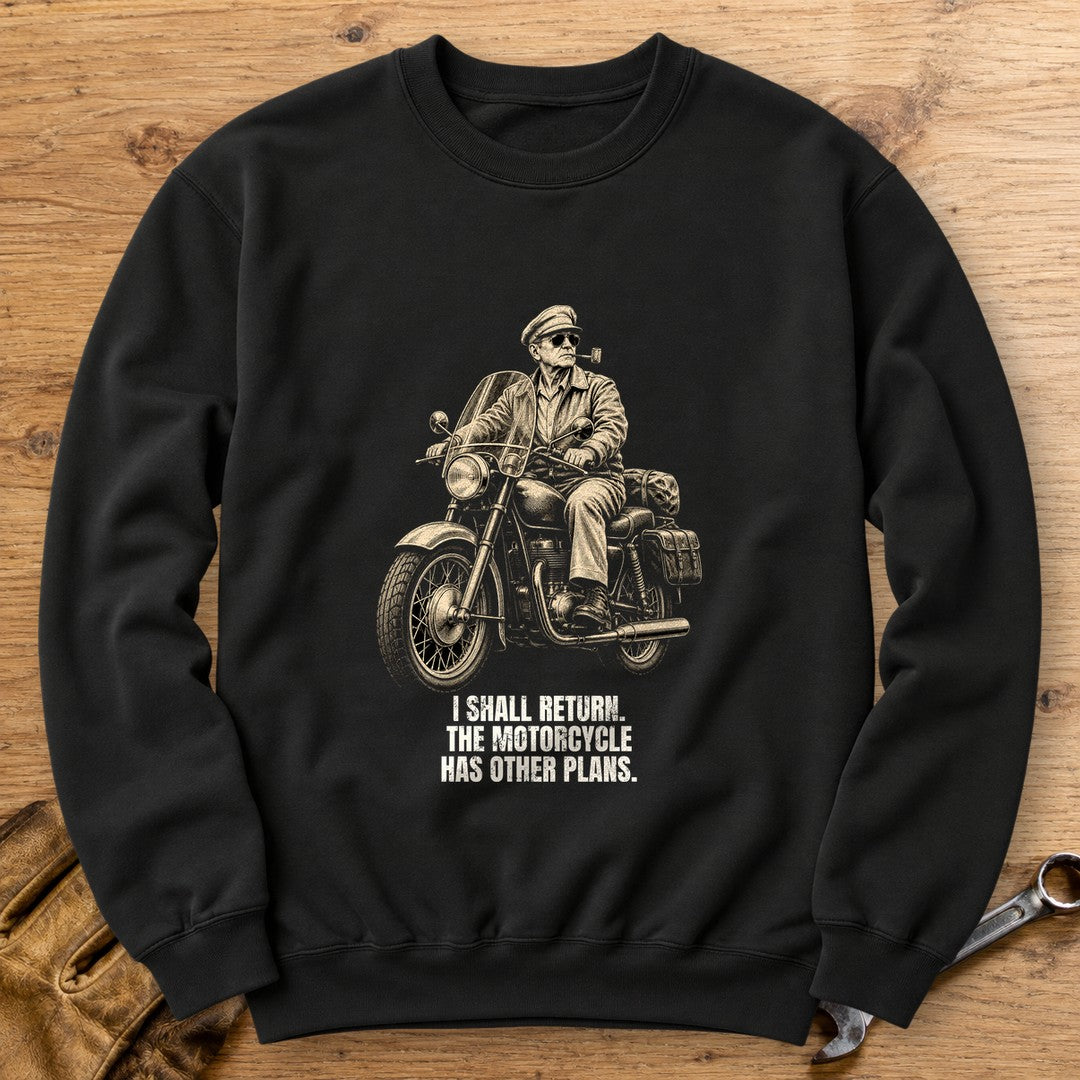 Douglas MacArthur Motorcycle Has Other Plans Crewneck Sweatshirt - Black - bench