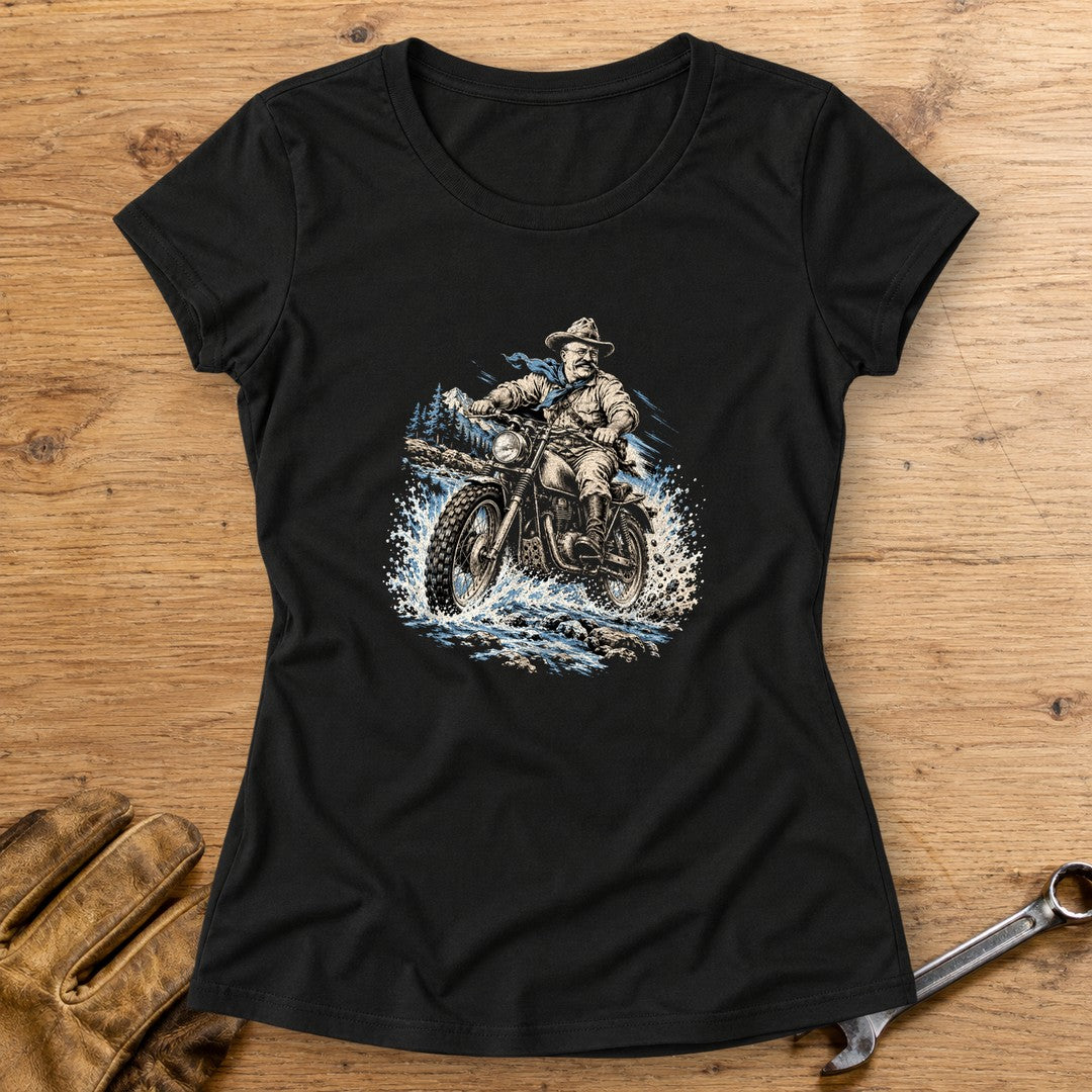 Theodore Roosevelt River Crossing Women's T-Shirt - Black - bench