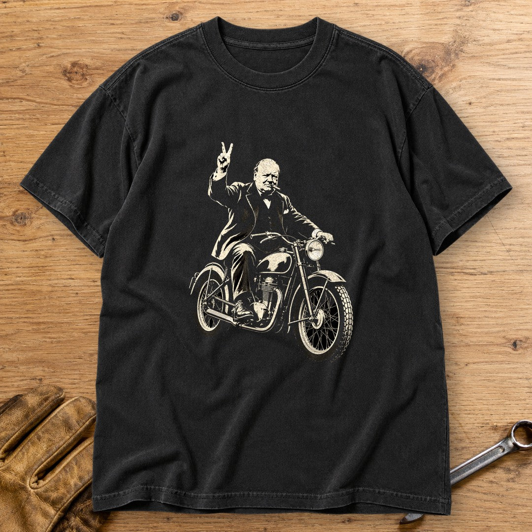 Winston Churchill Victory Ride Premium T-Shirt - Black - bench