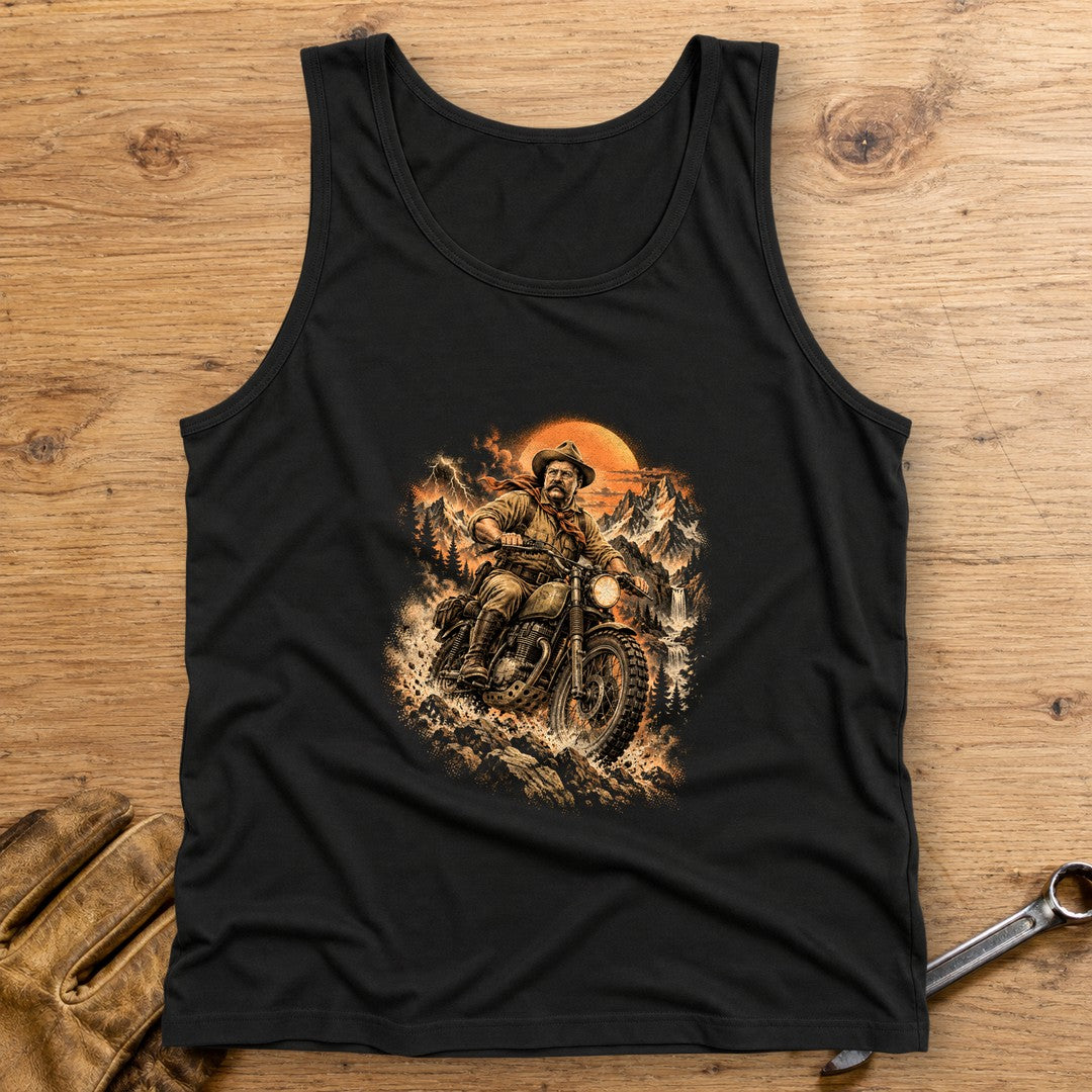Theodore Roosevelt Mountain Trail Tank Top - Black - bench