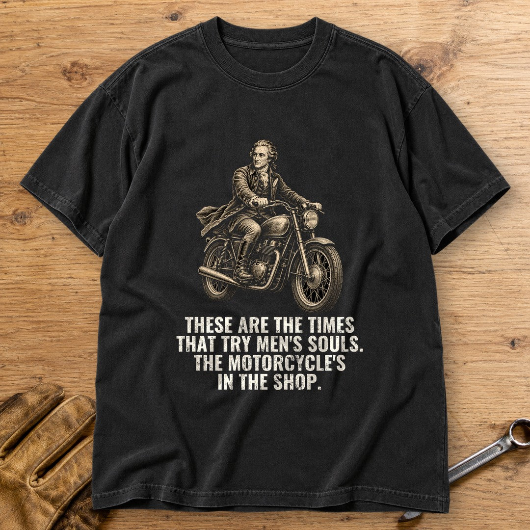 Thomas Paine Bike in the Shop Premium T-Shirt - Black - bench