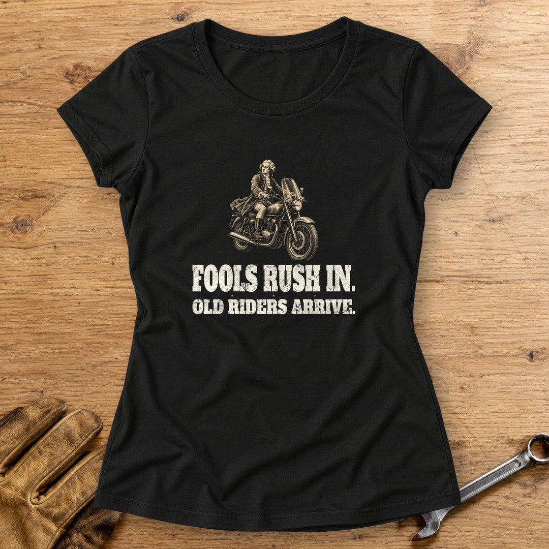Alexander Pope Old Riders Arrive Women's T-Shirt - Black - bench