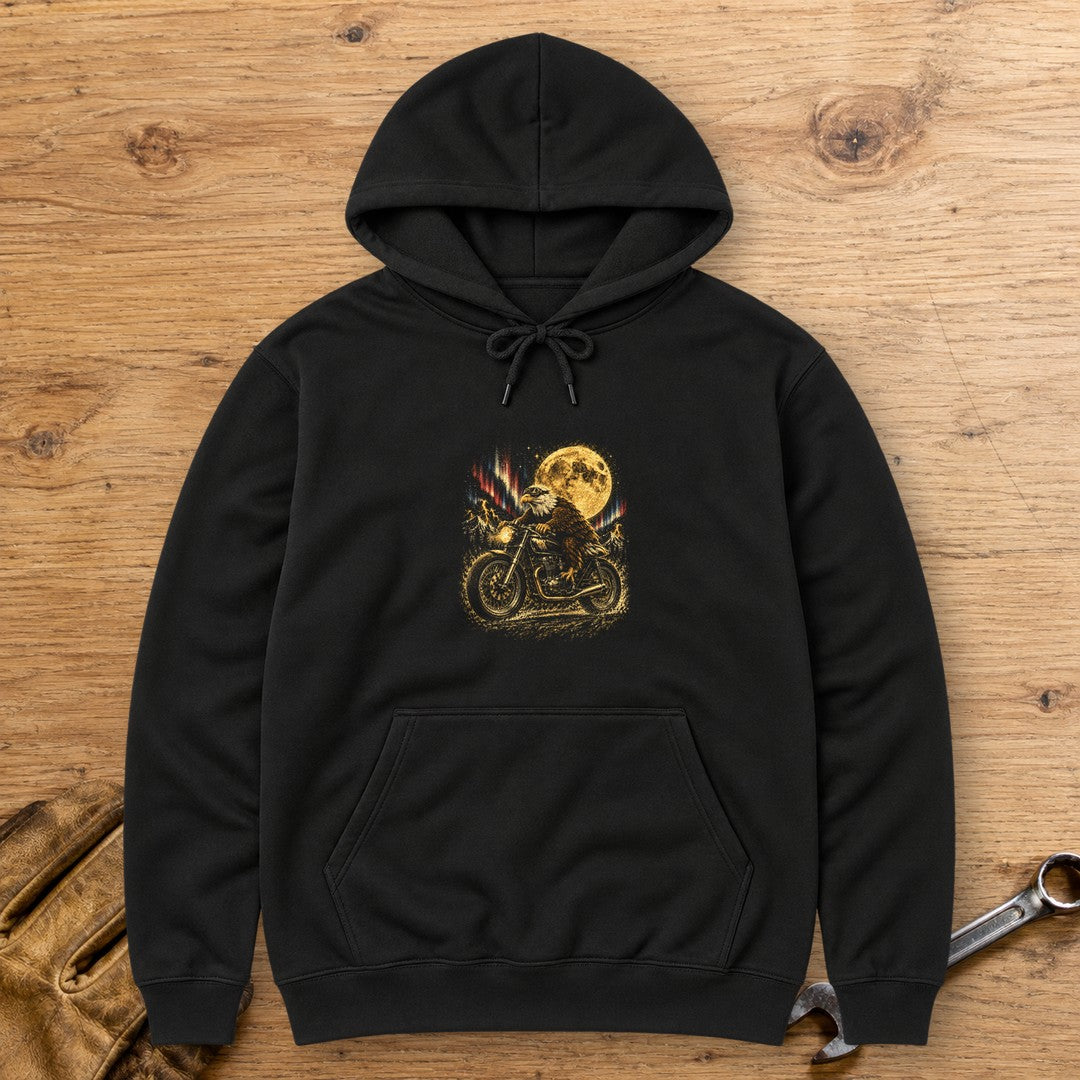 Moonlight Eagle Rider Hoodie - Black - bench