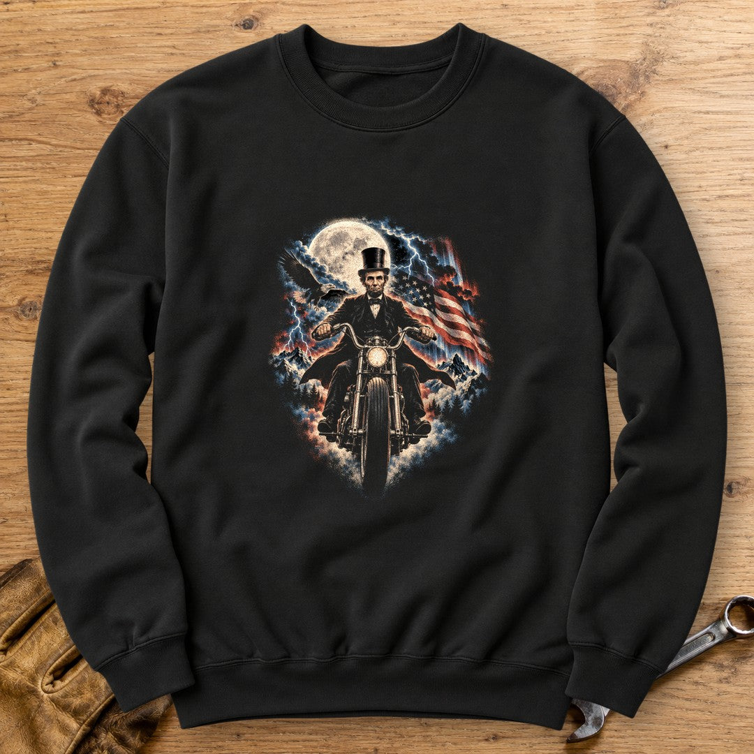 Abraham Lincoln Moonlight Ride Crewneck Sweatshirt - Black - bench