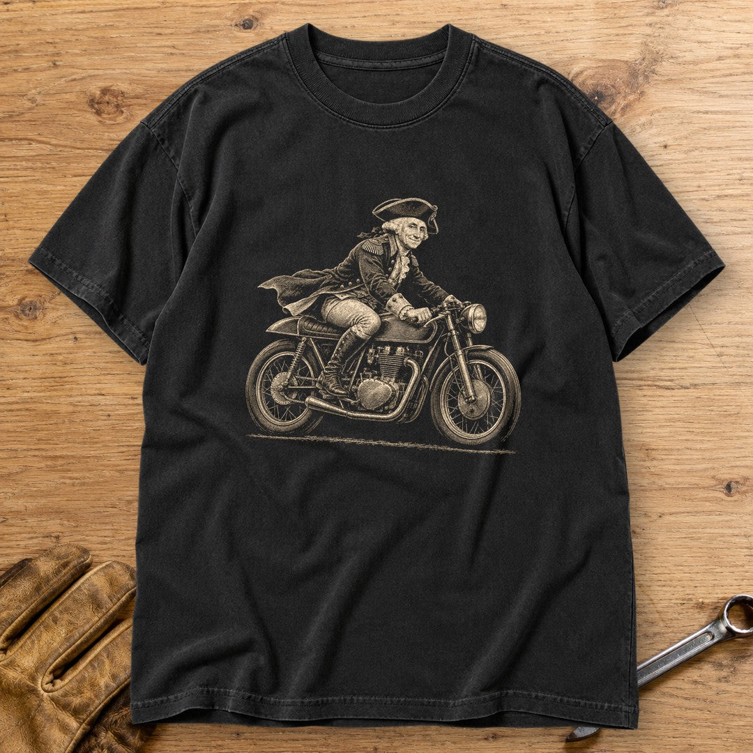 George Washington Cafe Racer Premium T-Shirt - Black - bench
