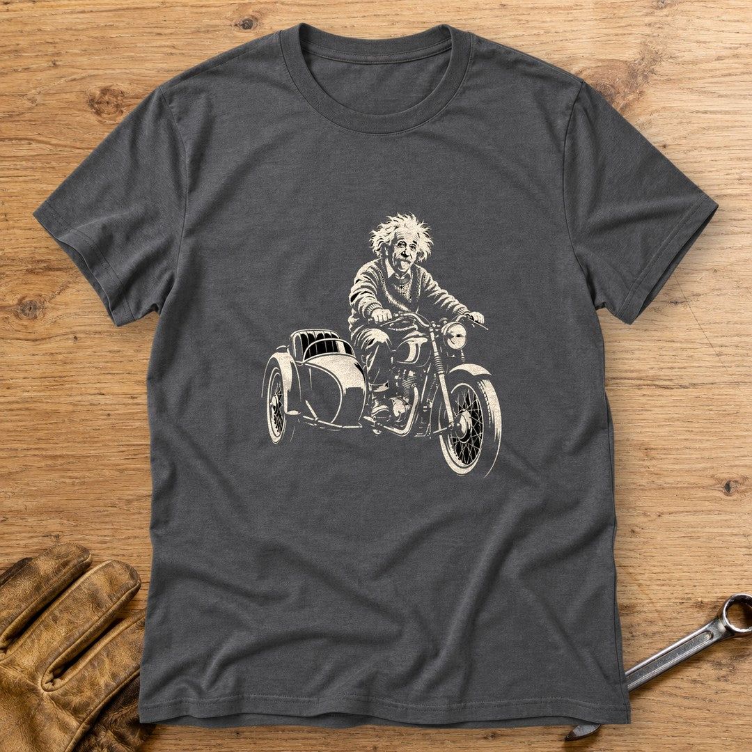 Albert Einstein Sidecar T-Shirt - Charcoal - bench