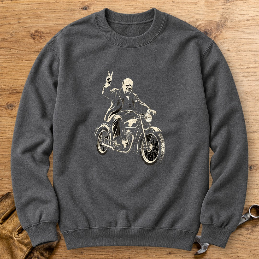 Winston Churchill Victory Ride Crewneck Sweatshirt - Charcoal - bench