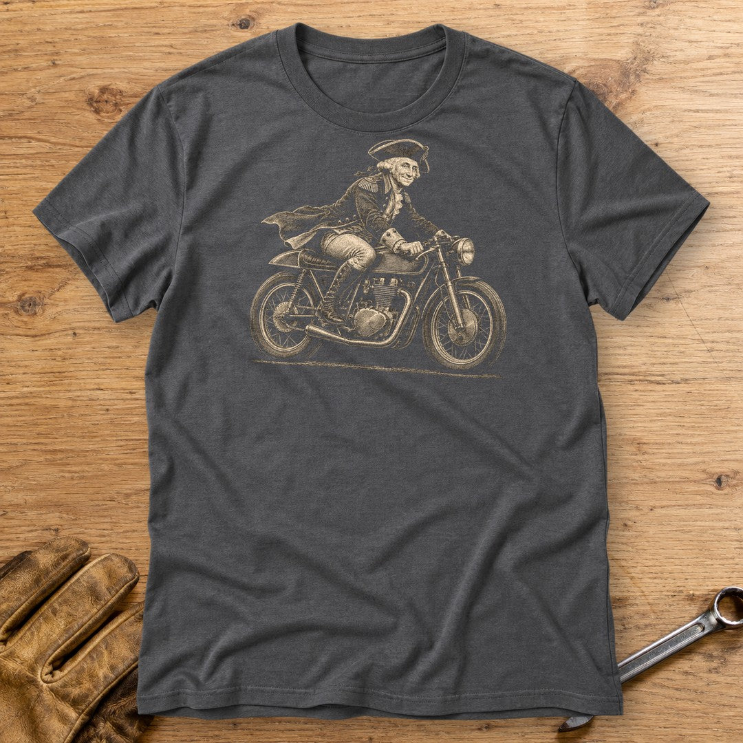 George Washington Cafe Racer T-Shirt - Charcoal - bench