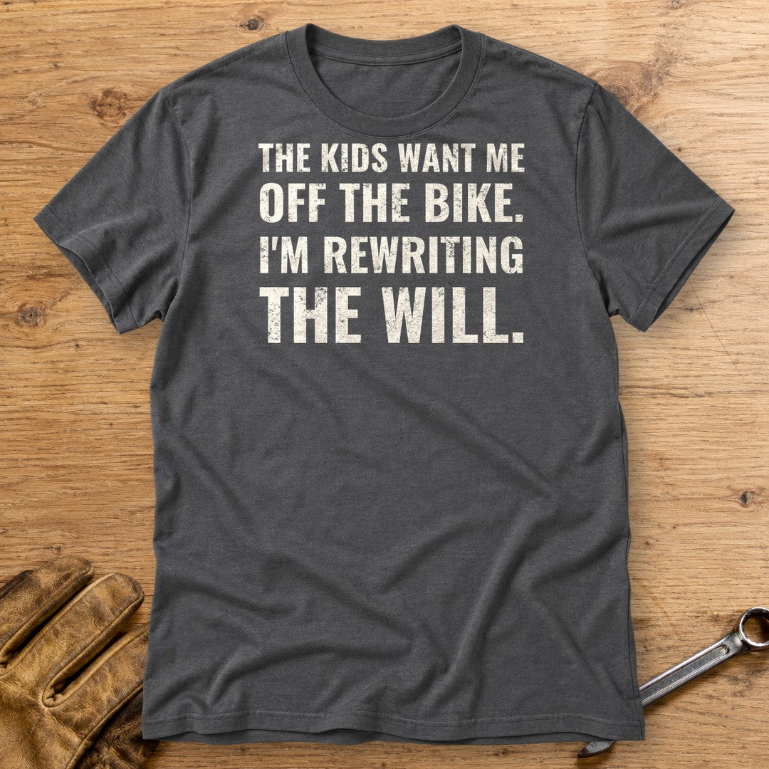 Rewriting The Will T-Shirt - Charcoal - bench