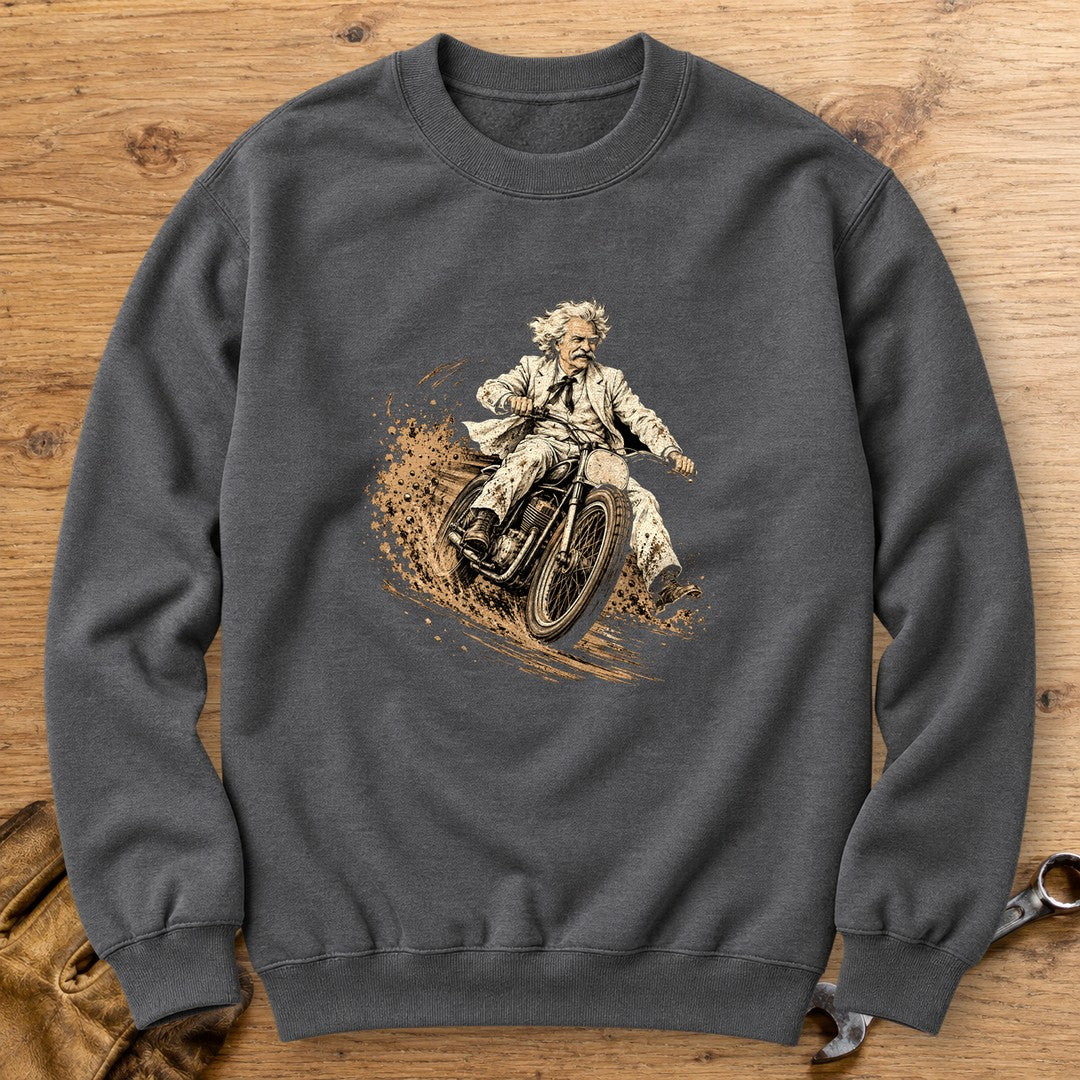 Mark Twain Dirt Track Crewneck Sweatshirt - Charcoal - bench