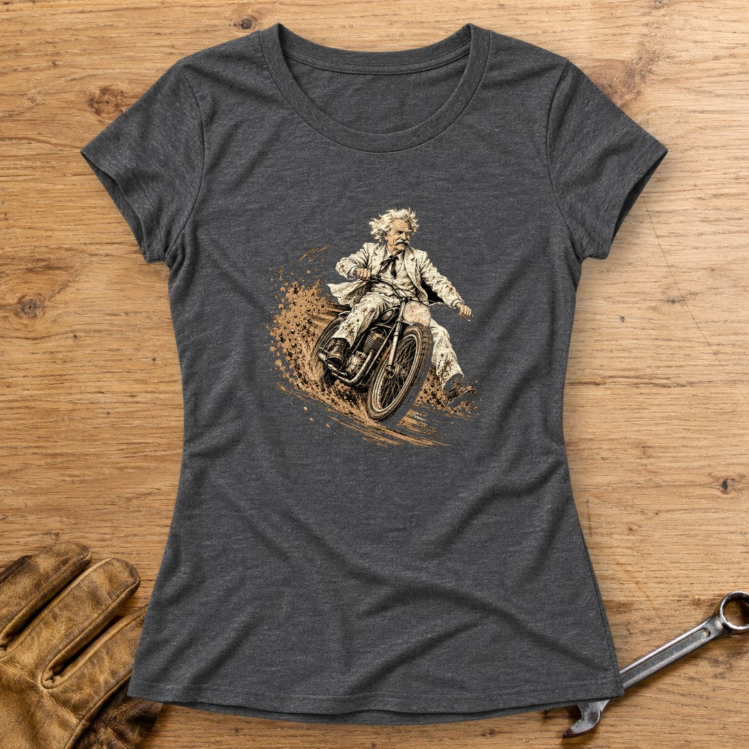 Mark Twain Dirt Track Women's T-Shirt - Dark Heather - bench
