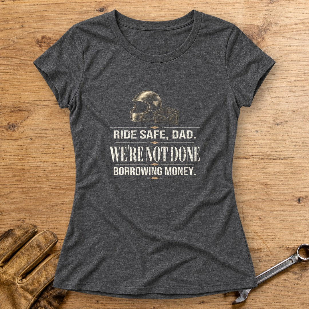 Ride Safe Dad Women's T-Shirt - Dark Heather - bench