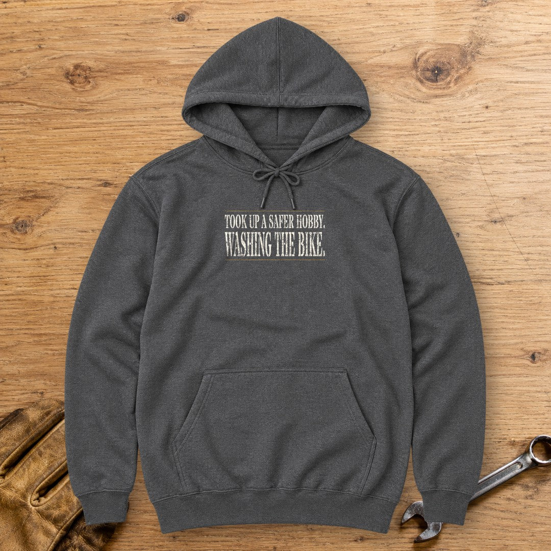 Safer Hobby Hoodie - Dark Heather - bench