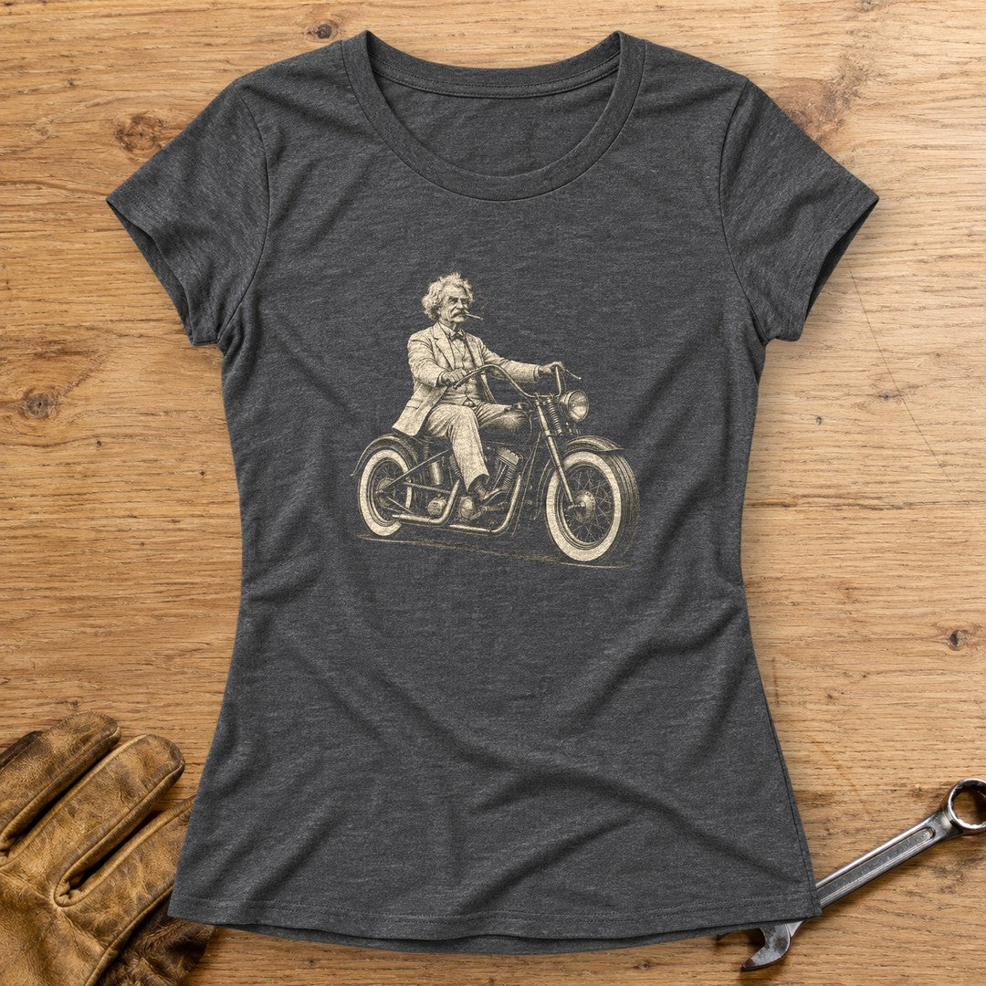 Mark Twain Cruiser Women's T-Shirt - Dark Heather - bench