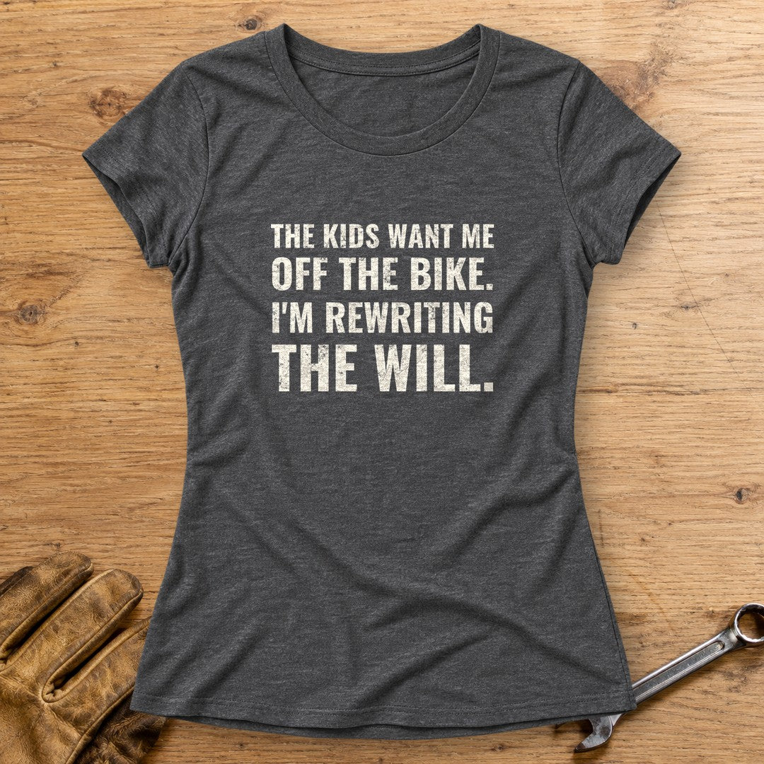 Rewriting The Will Women's T-Shirt - Dark Heather - bench