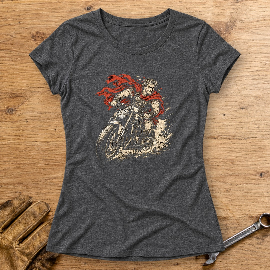 Julius Caesar Rides Women's T-Shirt - Dark Heather - bench