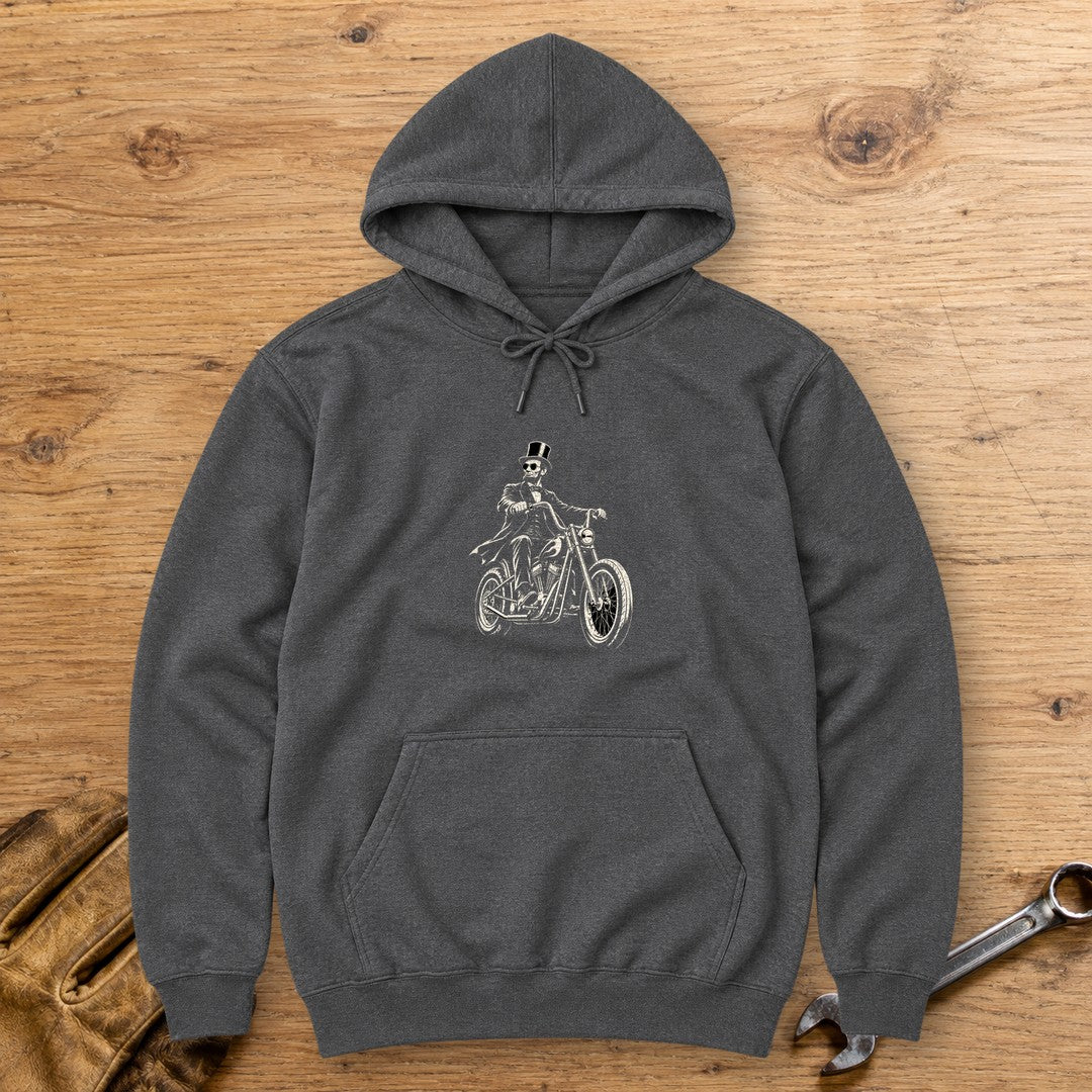 Abraham Lincoln Chopper Shades Hoodie - Dark Heather - bench