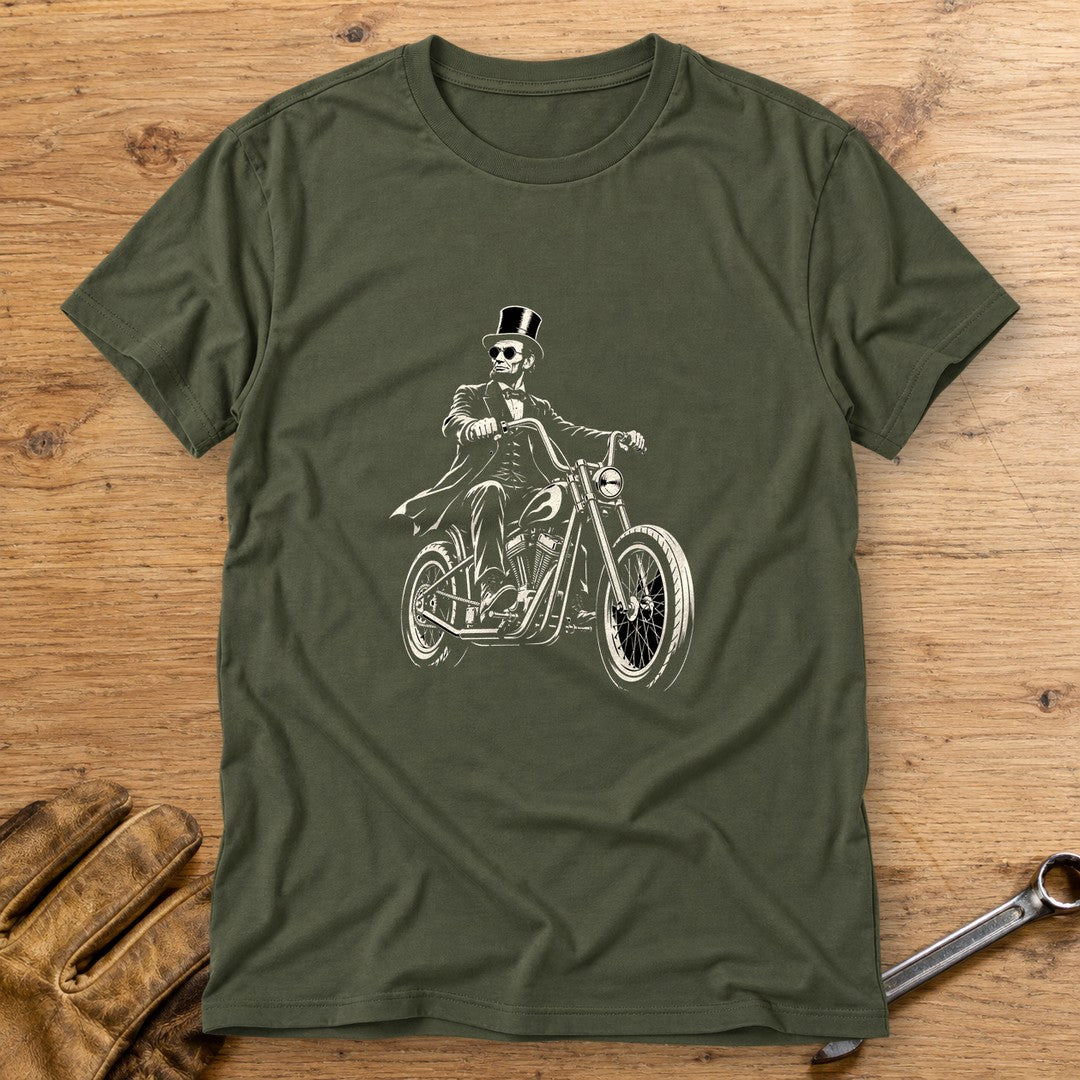 Abraham Lincoln Chopper Shades T-Shirt - Military Green - bench