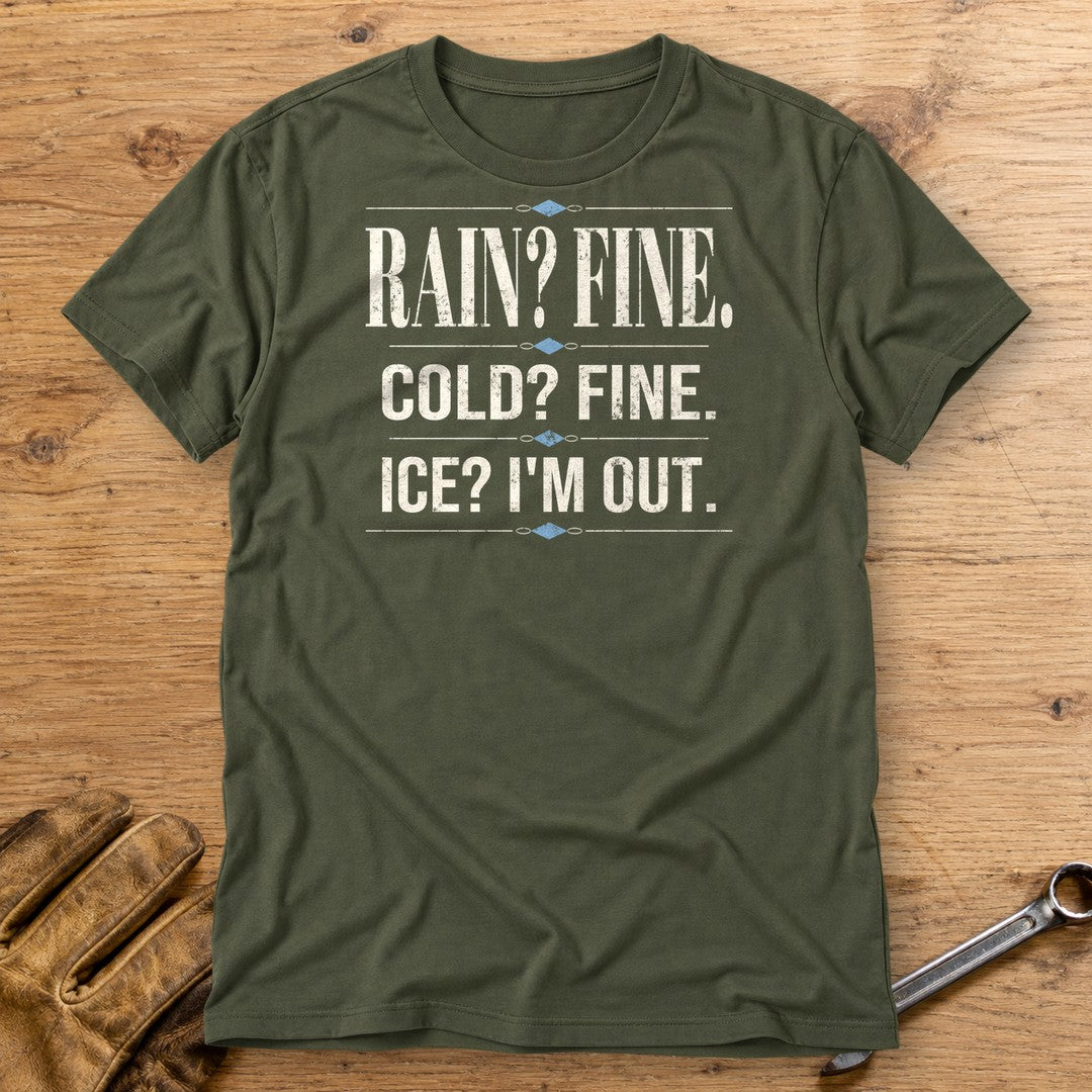 Ice I'm Out T-Shirt - Military Green - bench