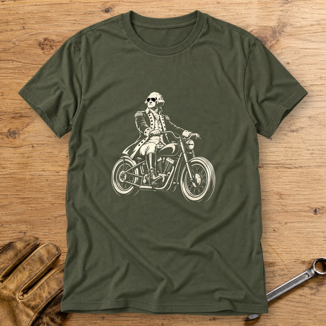 George Washington Bobber Shades T-Shirt - Military Green - bench