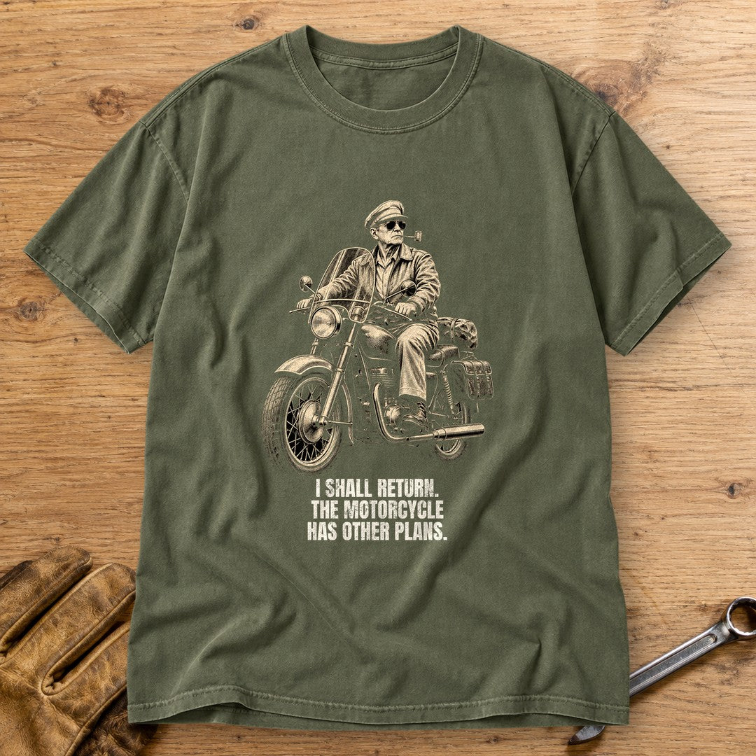 Douglas MacArthur Motorcycle Has Other Plans Premium T-Shirt - Moss - bench