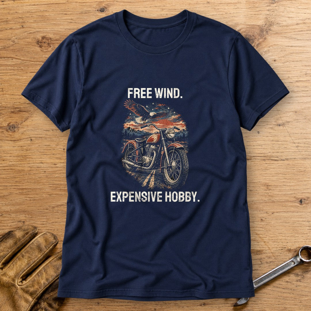 Expensive Hobby T-Shirt - Navy - bench