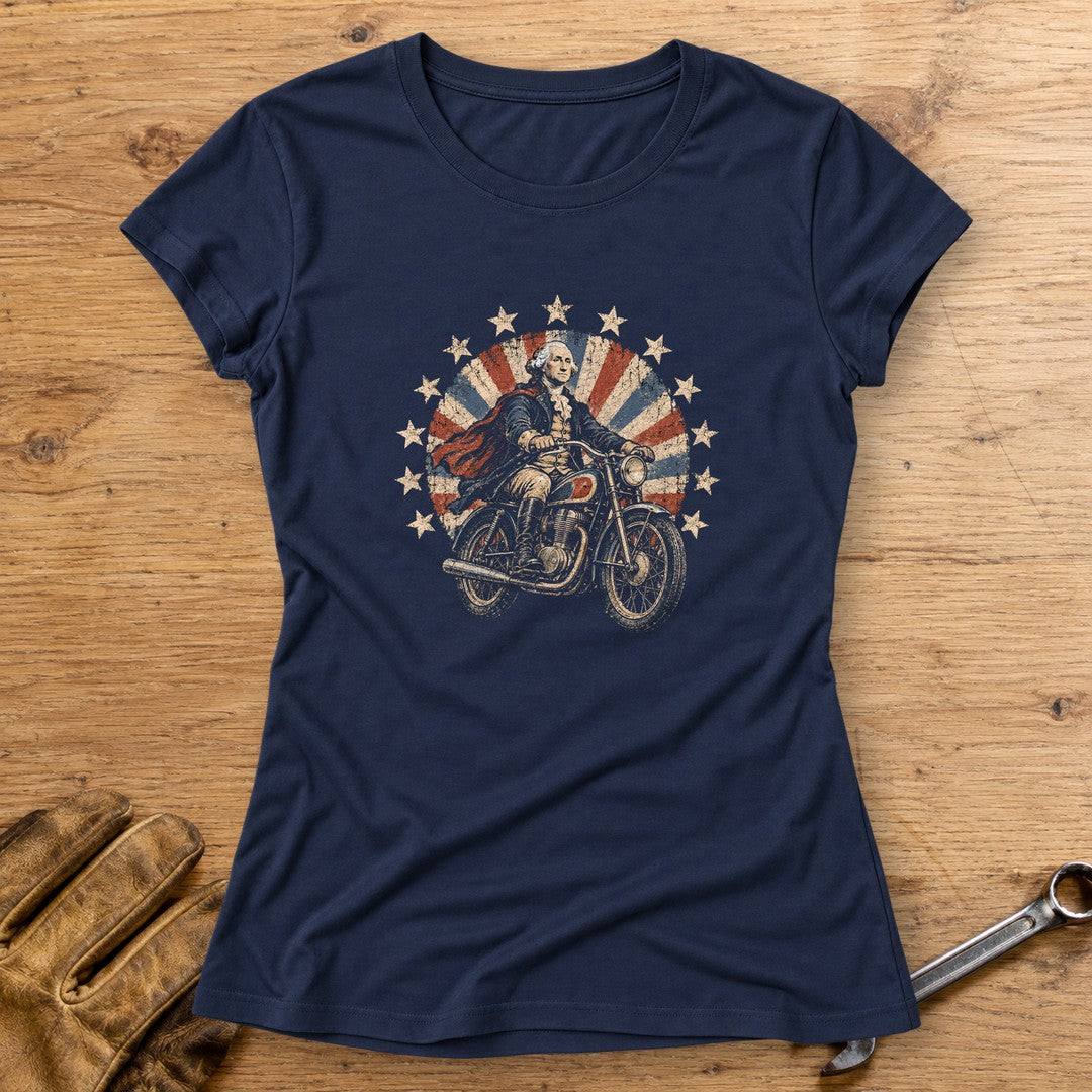George Washington Starburst Ride Women's T-Shirt - Navy - bench