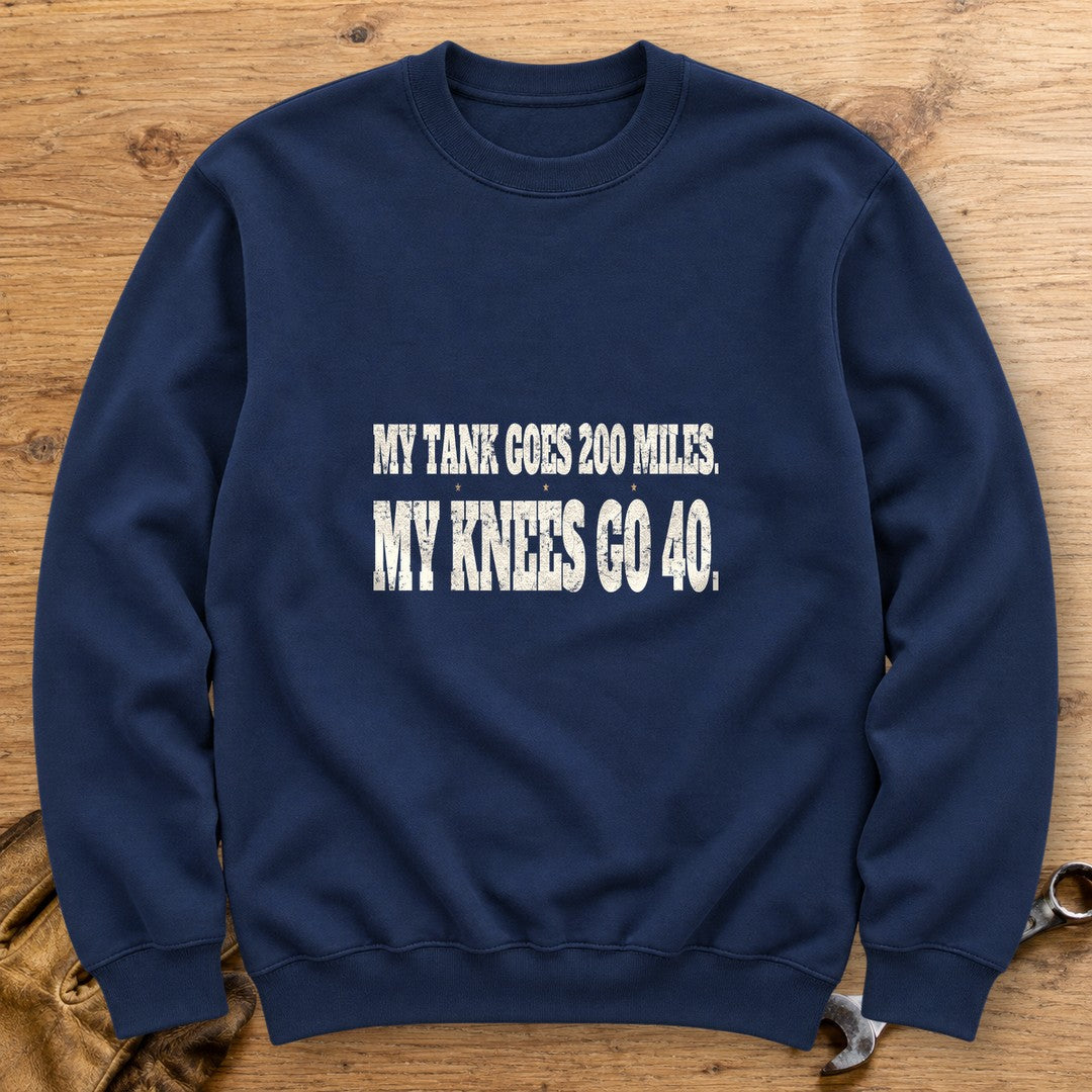 Knees Go Forty Crewneck Sweatshirt - Navy - bench
