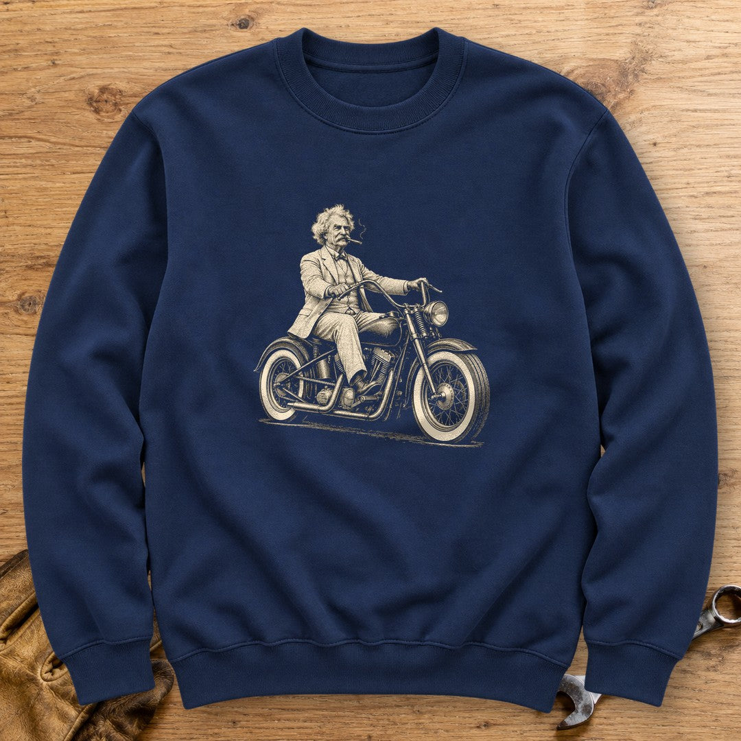Mark Twain Cruiser Crewneck Sweatshirt - Navy - bench