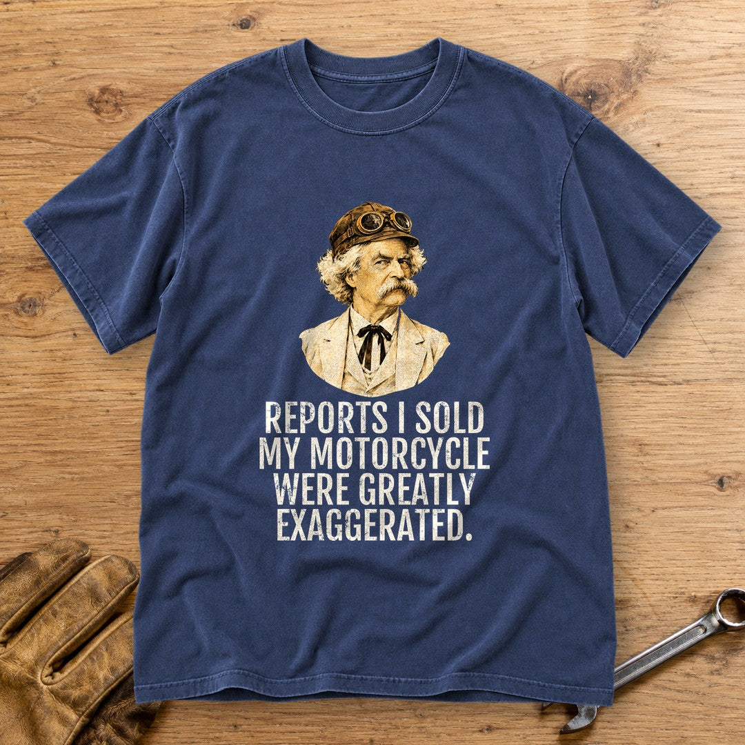 Mark Twain Greatly Exaggerated Premium T-Shirt - Navy - bench